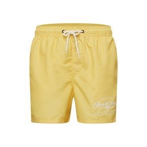 JACK & JONES Plavecké šortky 'MALIBU'  světle žlutá / bílá