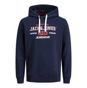 JACK & JONES Mikina 'Tamp'  námořnická modř / ohnivá červená / bílá