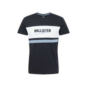 HOLLISTER Tričko  světlemodrá / černá / bílá