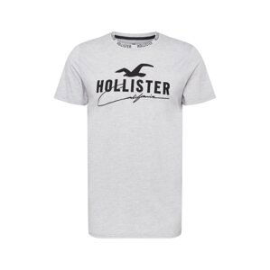 HOLLISTER Tričko  šedý melír / černá