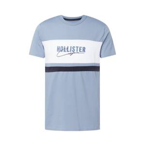 HOLLISTER Tričko  světlemodrá / tmavě modrá / bílá