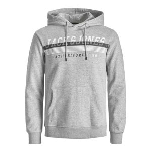 JACK & JONES Mikina 'IRON'  šedý melír / černá / bílá