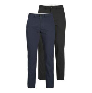 JACK & JONES Chino kalhoty 'DAVE'  námořnická modř / černá