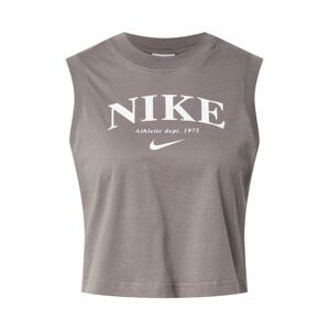 Nike Sportswear Top  šedobéžová / bílá