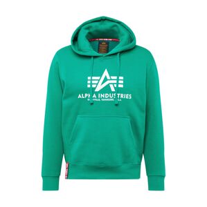 ALPHA INDUSTRIES Mikina  zelená / bílá