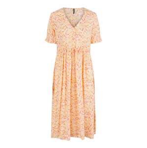PIECES Letní šaty 'NYA'  šeříková / pastelově oranžová / světle růžová / bílá