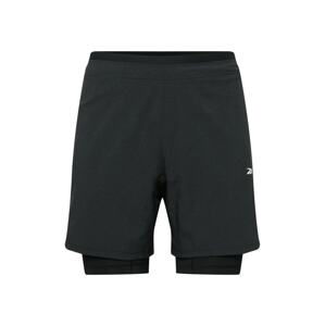 Reebok Sport Sportovní kalhoty  černá / bílá