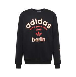 ADIDAS ORIGINALS Mikina 'Berlin Collegiate City'  pastelově žlutá / červená / černá