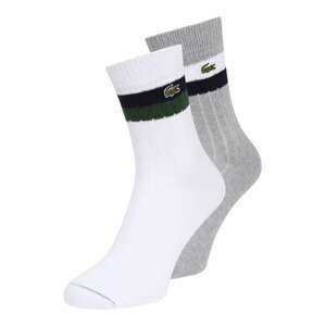 LACOSTE Ponožky  bílá / šedá / tmavě zelená / černá