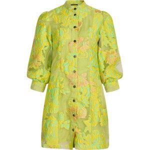BRUUNS BAZAAR Košilové šaty 'Monique'  citronově žlutá / nefritová / světle růžová