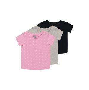 GAP Tričko 'SPRING'  šedý melír / pink / růžová / černá