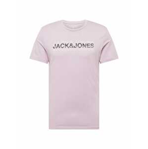 JACK & JONES Tričko 'ACCOUNT'  pastelová fialová / černá / bílá