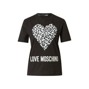 Love Moschino Tričko  černá / bílá