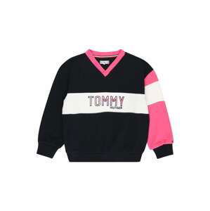 TOMMY HILFIGER Mikina  noční modrá / pink / bílá