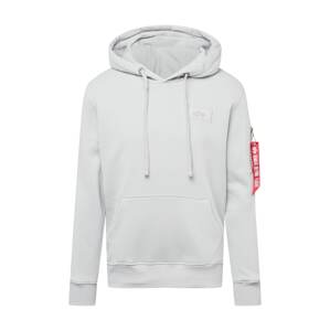 ALPHA INDUSTRIES Mikina  světle šedá / červená / bílá