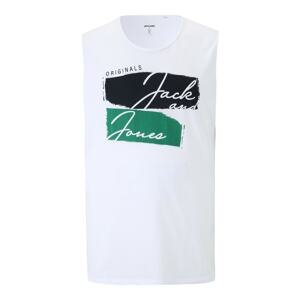 Jack & Jones Plus Tričko 'SUNSET'  bílá / zelená / černá