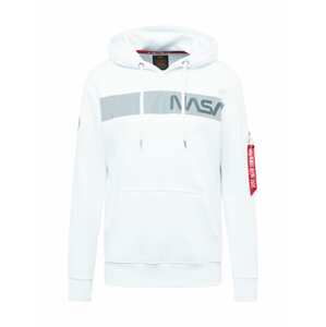 ALPHA INDUSTRIES Mikina 'NASA'  offwhite / šedá / tmavě šedá / červená