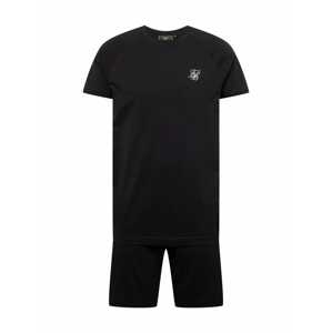 SikSilk Joggingová souprava  černá / bílá