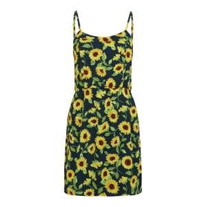 Noisy May Petite Letní šaty 'SUNFLOWER'  tmavě modrá / žlutá / zelená