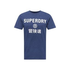 Superdry Tričko  námořnická modř / bílá