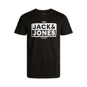 JACK & JONES Tričko 'Kim'  černá / bílá