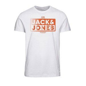 JACK & JONES Tričko 'Kim'  tmavě oranžová / bílá