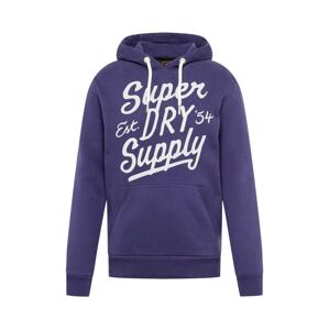 Superdry Mikina  modrá / bílá