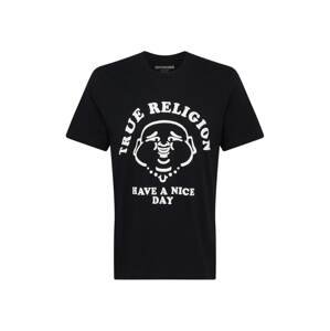 True Religion Tričko 'NICE DAY'  bílá / černá