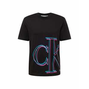 Calvin Klein Jeans Tričko  světlemodrá / světle růžová / černá