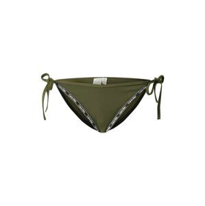 Calvin Klein Swimwear Spodní díl plavek  khaki / černá / bílá