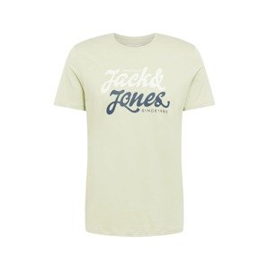 JACK & JONES Tričko 'STEP'  světle zelená / tmavě zelená / bílá