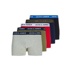 JACK & JONES Boxerky 'Marty'  šedá / khaki / červená / černá