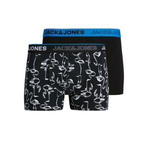 JACK & JONES Boxerky 'NEON'  černá / bílá / tyrkysová