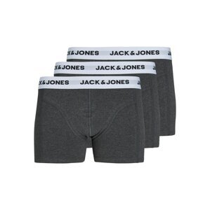 JACK & JONES Boxerky  tmavě šedá / černá / bílá