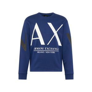 ARMANI EXCHANGE Mikina  modrá / bílá / černá