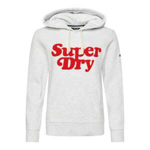 Superdry Mikina  šedý melír / červená