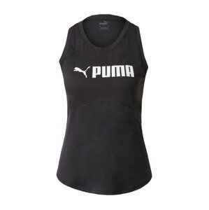 PUMA Sportovní top  černá / bílá