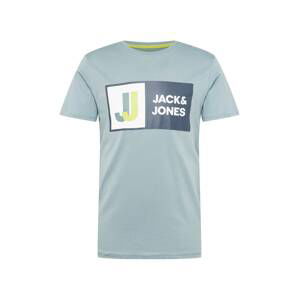 JACK & JONES Tričko  marine modrá / kouřově modrá / bílá