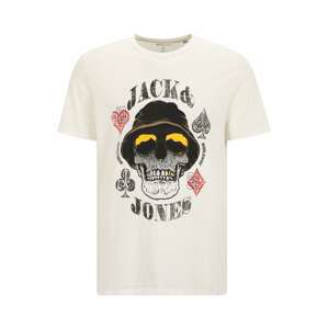 Jack & Jones Plus Tričko 'Captain'  bílá / šedá / červená / žlutá