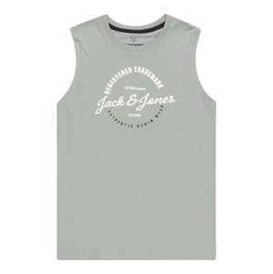 Jack & Jones Junior Tričko 'BRAT'  bílá / černá / kouřově šedá