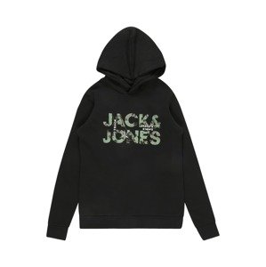 Jack & Jones Junior Mikina 'Tech'  pastelově žlutá / zelená / černá / bílá