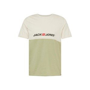 JACK & JONES Tričko  béžová / olivová / černá