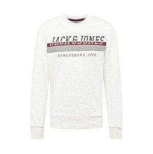 JACK & JONES Mikina 'Iron'  tmavě červená / černá / bílý melír