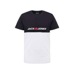 JACK & JONES Tričko  červená / černá / bílá