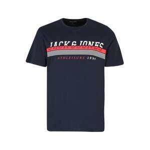 Jack & Jones Plus Tričko 'IRON'  námořnická modř / jasně červená / bílá