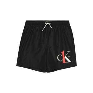 Calvin Klein Swimwear Plavecké šortky  světle červená / černá / bílá