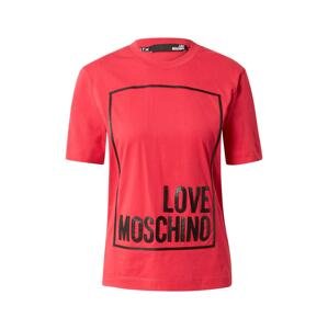 Love Moschino Tričko  červená / černá
