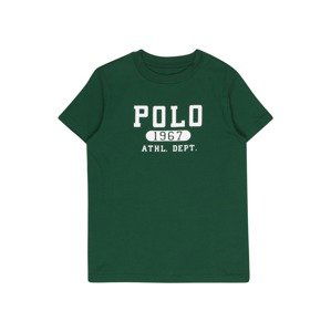 Polo Ralph Lauren Tričko  tmavě zelená / bílá