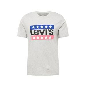 LEVI'S Tričko 'LSE_GRAPHIC CREWNECK TE GREYS'  modrá / šedý melír / světle růžová / černá