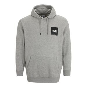 Jack & Jones Plus Mikina  šedý melír / černá / bílá